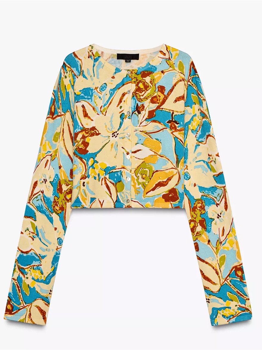 Zara Printed Knit Cardigan